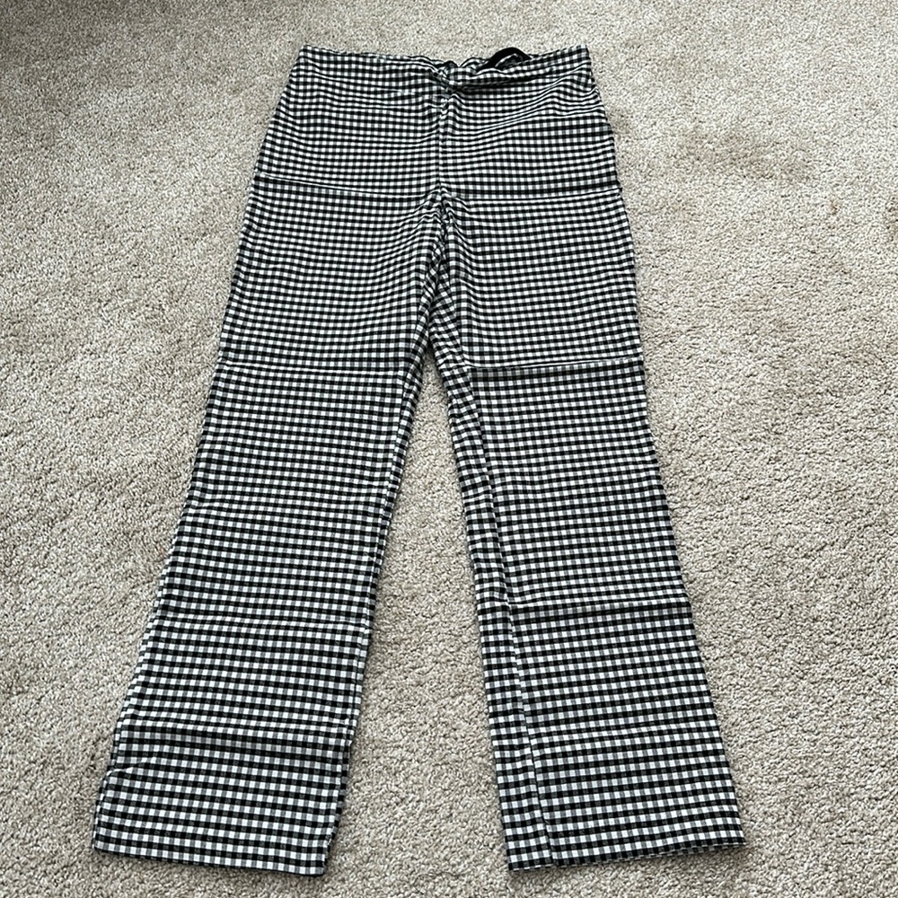 Rachel Zoe black and white checkered pants.